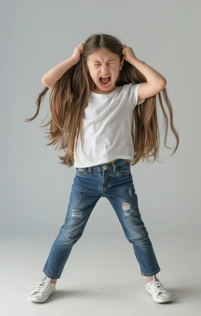 Pige der hiver sig selv i håret - Relationsformidlerne